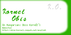 kornel obis business card